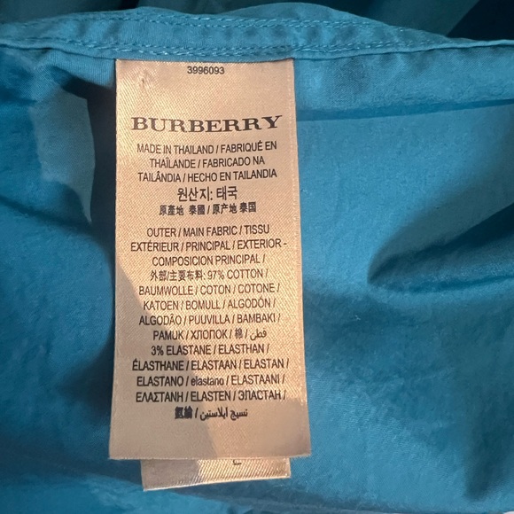 Burberry long sleeve shirt green Men’s size large - Picture 5 of 5